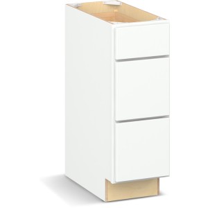 Reliabilt Parkstone II Reliabilt Parkstone II Brilliant White Base Cabinet, 12-in, 3 Drawers - 641566 | Lowe's Pro Supply